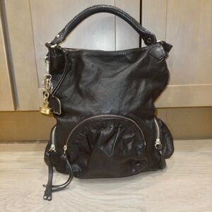 Vintage Botkier Y2K Style Hobo Shoulder Bag Zipper Details Elephant Charm